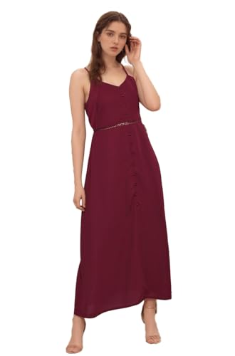 Rare Women Casual Maroon Colour Maxi Solid Dress
