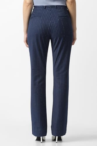 Van Heusen Women Navy Stripe Formal Trousers