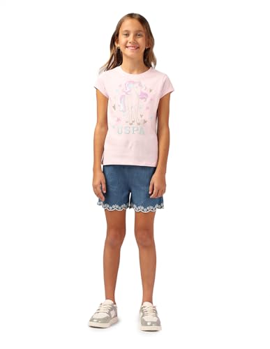 U.S. POLO ASSN. Girl's Regular Fit T-Shirt (UGSS25TSH242 Pink