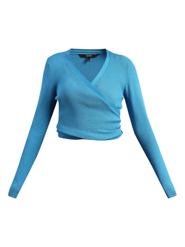 VERO MODA Women's Cotton Round Neck Sweater Swedish Blue