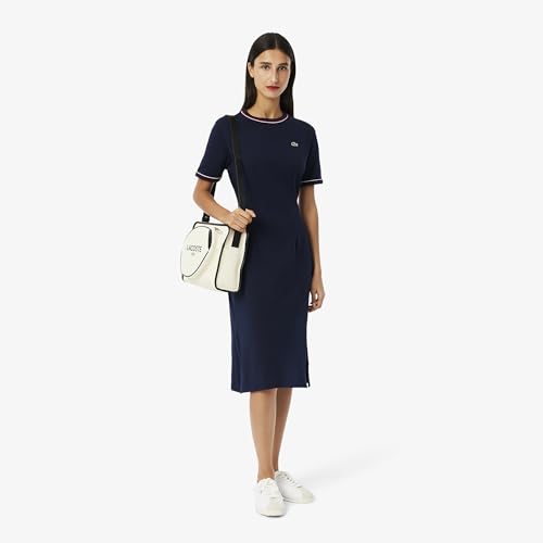 Lacoste Women's Cotton Classic Knee-Length Dress (EF9988GW1_Blue_GW1_40)