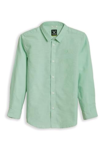 Boys Green Solid Casual Shirt