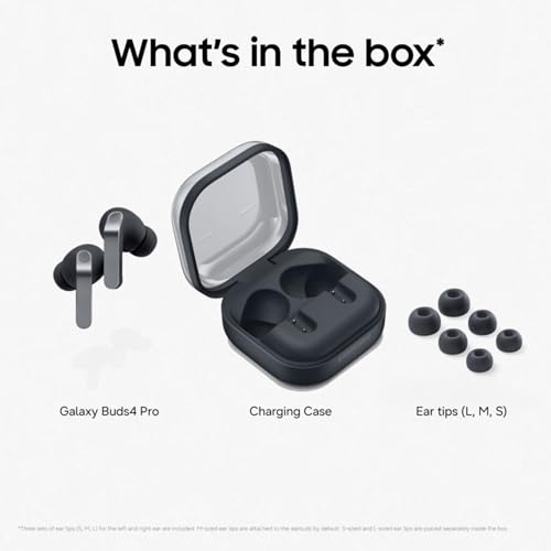 Samsung Galaxy Buds4 Pro (Black) in-Ear Wireless Earbuds with Hi-Fi Audio | Adaptive ANC 2.0 and EQ 2.0 | 2-Way Speaker | 360-Audio | Voice Detect | Live Translation | Head Gesture | IP57
