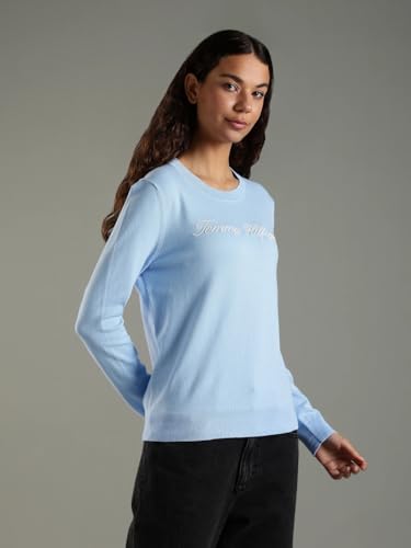 Tommy Hilfiger Regular Fit Cotton Round Neck Sweater Blue