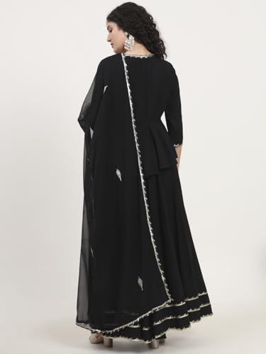 Divena Black Rayon Angarakha pattern Lehenga Choli Sets