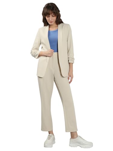 VERO MODA Women's Regular Fit Beige Blazer