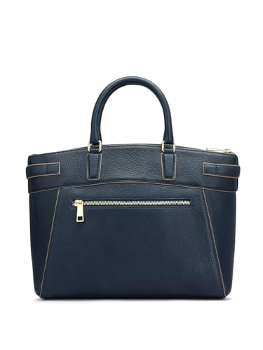 Da Milano Genuine Leather Blue Satchel (Medium) (01515)
