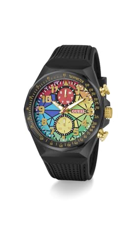 Guess D1 46 mm Rainbow Dial Multi-Function Men Watch- GW0902G3