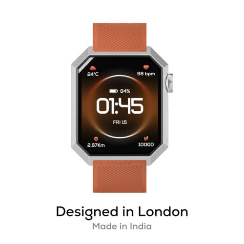 Layers Anarc 2 Smartwatch | 1.85 AMOLED 60Hz Display | Built-in GPS | AI Watch Faces & Assistant | BT Calling | Auto Brightness | Heart Rate + Sleep Monitor Smartwatch, Alluminium Body (Parent) (Orange)