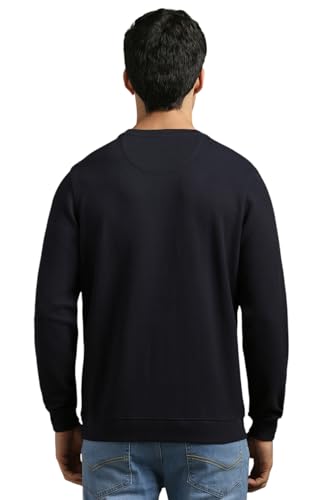 Louis Philippe Men Casual Black Textured Sweatshirt
