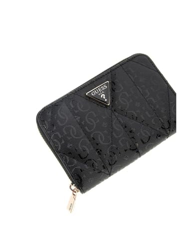 GUESS Black Quilted Aldina Medium Zip Around Wallet
