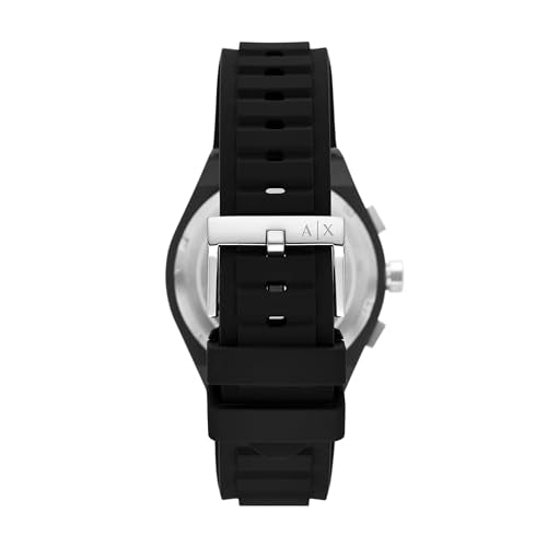 Armani Exchange Silicone Analog Black Dial Men Watch-Ax4161, Black Band