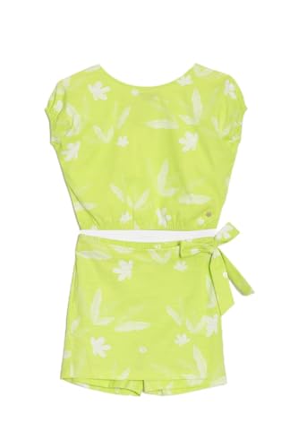 Girls Green Printed Casual Top and Shorts