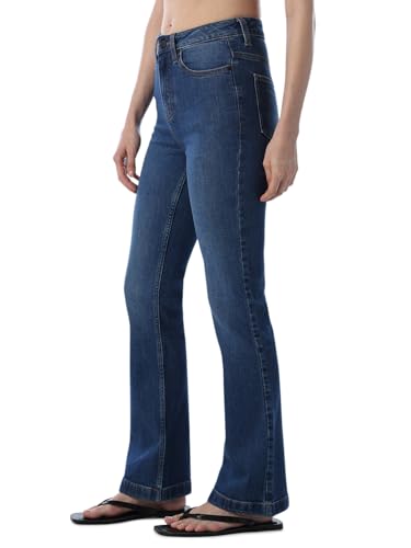 ONLY Women Solid Flared Fit High-Rise Blue Jeans