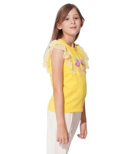 VERO MODA Girl Regular Fit Yellow T-Shirt