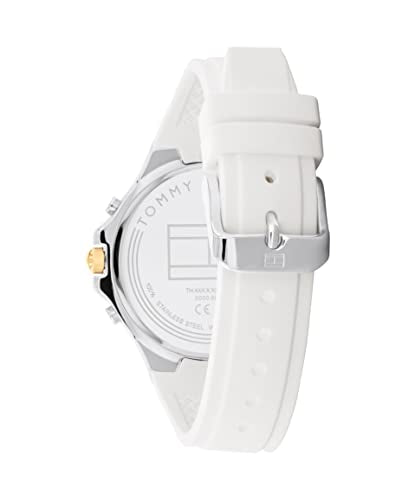 Tommy Hillfiger Sienna Quartz Multifunction Silver Dial White Silicone Strap Watch for Women