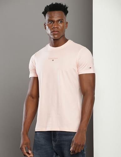 Tommy Hilfiger Mens Pink Color T-Shirt (XL)