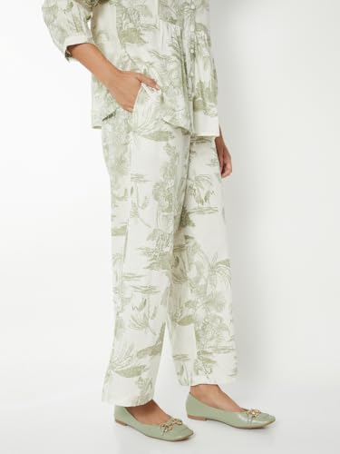 Max Women Printed Palazzos(White_M)