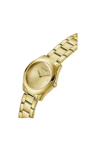GUESS Stainless Steel Analog Champagne Dial Women's Watch-Gw0606L2, Band Color-Gold