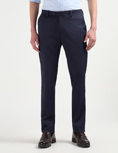 Arrow Men's Zero Calorie Slim Fit Textured Suit (ARAISU5604_Navy_38)