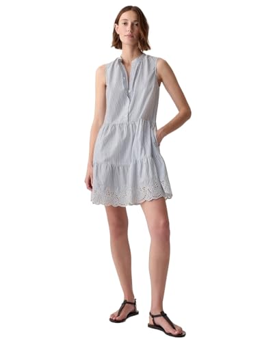 GAP Women's Cotton Shirt Above The Knee Casual Dress (442602102_Blue