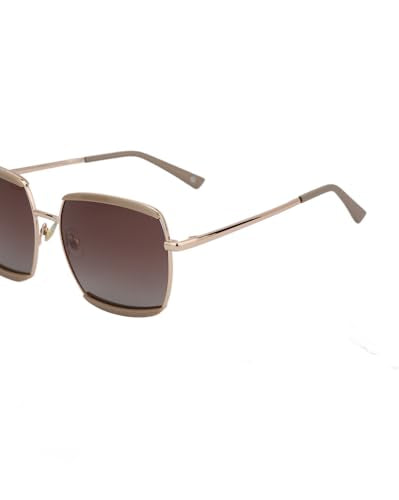 Carlton London Rose Gold and Light Brown Toned with Polarised Lens Oversized Sunglass for women