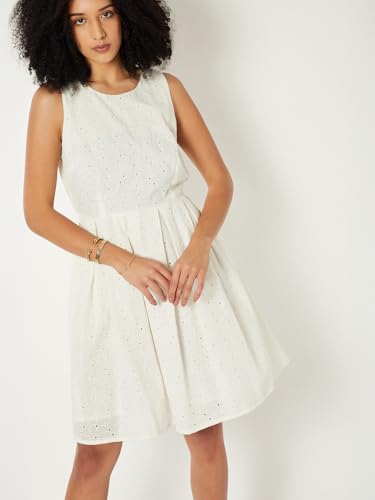 Max Women Schiffili A-line Dress (White_XS)