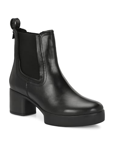 Delize Black Women mid heel platform boots-66372-39