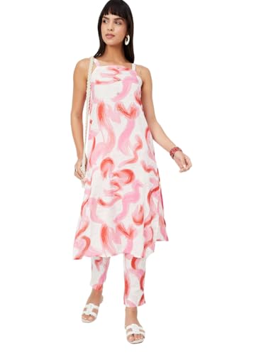 Max Women's Cotton Blend Kurta Set (CTKST54051B_Light Pink