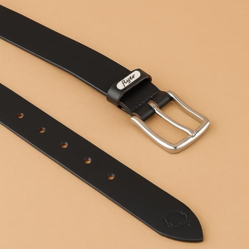 Flyer Extra Belt for Big Waist Men | Black Genuine Leather 72 Inch | Long and Strong | 2-Year Warranty | BL808