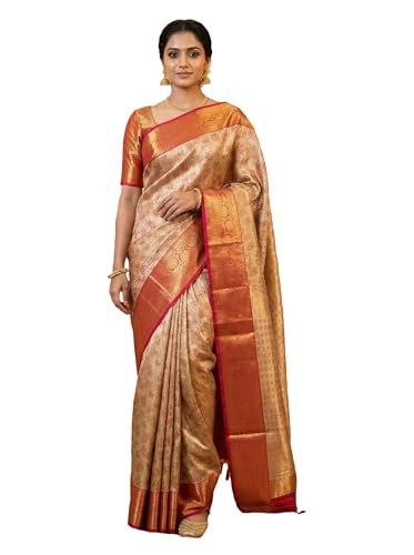 MIMOSA Women’s Maroon Art Silk Saree Woven with Zari Tissue | Kanjivaram Style Saree | Rich Pallu & Tassels | 6.2 Mtrs