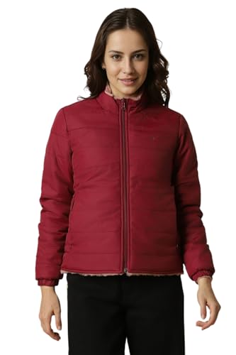 Women Red Solid Casual Jacket