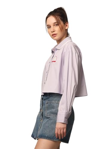 ONLY Women Boxy Fit Purple Shirt