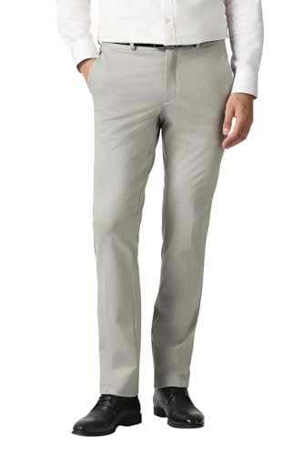 Men Grey Solid Trousers
