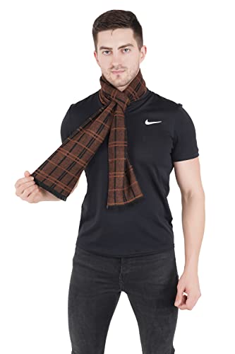 MUFFLY Woven Reversible Printed Men's Wool & Acrylic Muffler Warm Cashmere Wrap Shawl