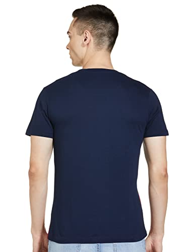 Max Men Ultra Slim Fit Colourblocked T-shirt (CABKHSP2305CBNAVY)_XL