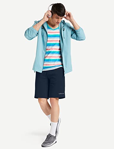 Van Heusen Athleisure Men Knit Shorts - Cotton Rich - Smart Tech, Easy Stain Release, Anti Stat, Ultra Soft, Moisture Wicking_50001_Navy_S