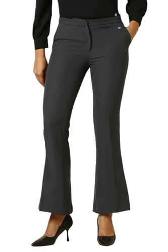 Women Grey Solid Formal Trousers