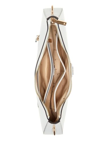 Guess White Solid Corina Top Zip Shoulder Bag
