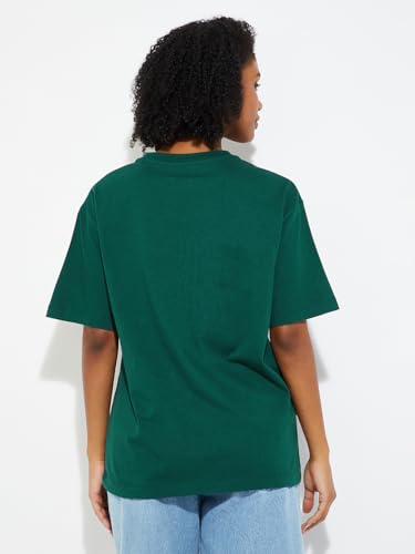 Max URB_N Women Printed Oversized T-Shirt (Green_L)