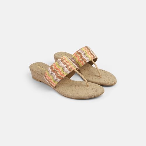 Mochi Women's Beige MuWomeni Open Casual - Wedges with Flat sole UK/6 EU/39(32-1475)