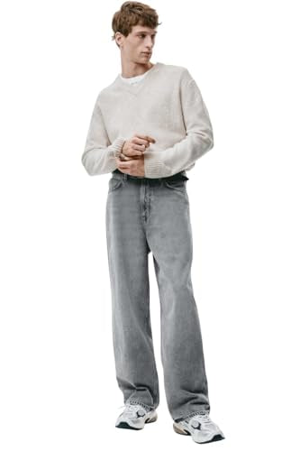KOTTY Men’s Loose Fit Wide Leg Jeans in Washed Grey Denim-KTTMENSJEANS508_36