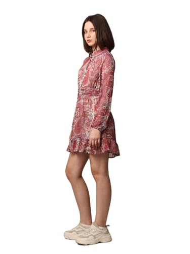 ONLY Women Paisley Printed Casual Red Shirt Dress