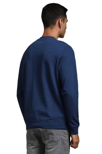 Louis Philippe Men Casual Blue Textured Sweatshirt