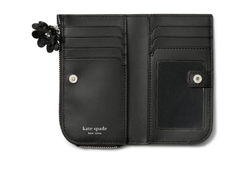 kate spade new york Devin Smooth Leather Small Slim Bifold Wallet, Black