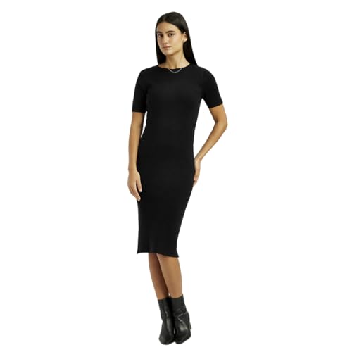 Levi's Women's Solid Black Boat Neck Dress