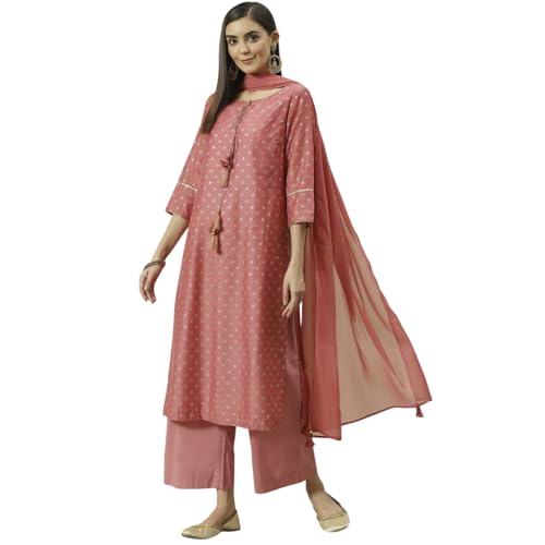 BIBA Women's Cotton Suit Set (SKDSKD6785EAW21DSKYPNK_Dusky Pink