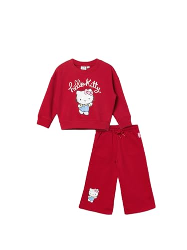 Max Girls Hello Kitty Print Trousers Set (Red_3-4 Y)