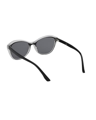 Transparent with Black Toned Blue Polarised Lens Cat Eye Sunglass for women