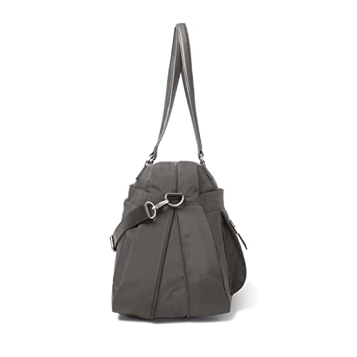 Baggallini Overnight Expandable Laptop Tote with RFID Phone Wristlet (Sterling Shimmer)